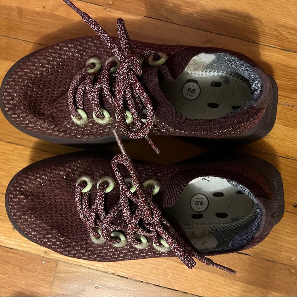 Allbirds w5 lace up sneakers burgundy runner red mesh size 5 all birds